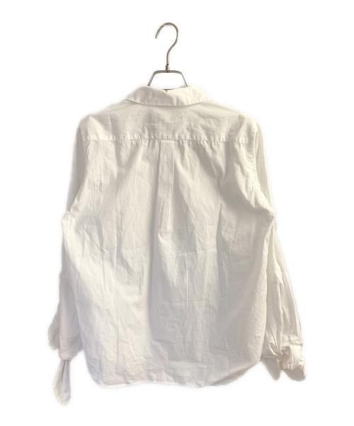 BLACK COMME des GARCONS（ブラックコムデギャルソン）BLACK COMME des GARCONS (ブラックコムデギャルソン) 丸襟リボンシャツ ホワイト サイズ:Ｓの古着・服飾アイテム