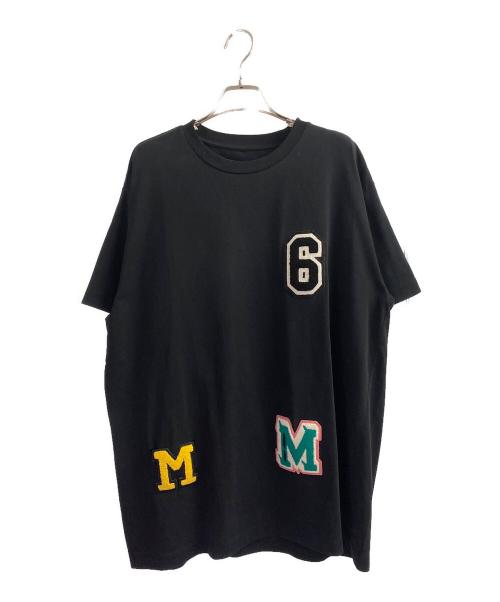 MM6 Maison Margiela（エムエムシックスメゾンマルジェラ）MM6 Maison Margiela (エムエムシックスメゾンマルジェラ) オーバーサイズプリントTシャツ ブラック サイズ:Ｓの古着・服飾アイテム