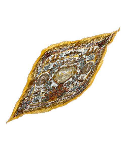 HERMES（エルメス）HERMES (エルメス) プリーツ  カレ≪	Decoupages ≫ イエローの古着・服飾アイテム