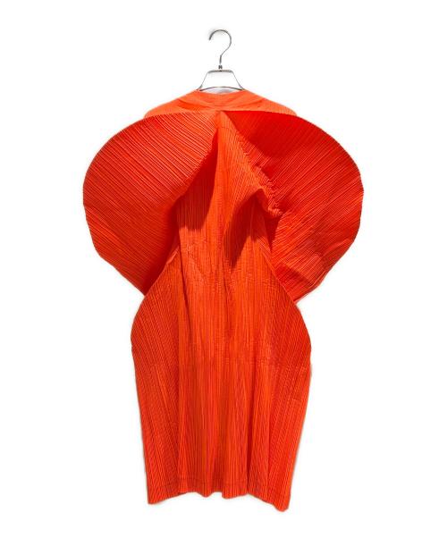 ISSEY MIYAKE（イッセイミヤケ）ISSEY MIYAKE (イッセイミヤケ) 変形プリーツワンピース オレンジ サイズ:Mの古着・服飾アイテム