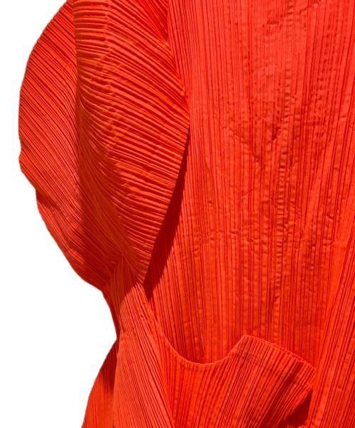 ISSEY MIYAKE（イッセイミヤケ）ISSEY MIYAKE (イッセイミヤケ) 変形プリーツワンピース オレンジ サイズ:Mの古着・服飾アイテム