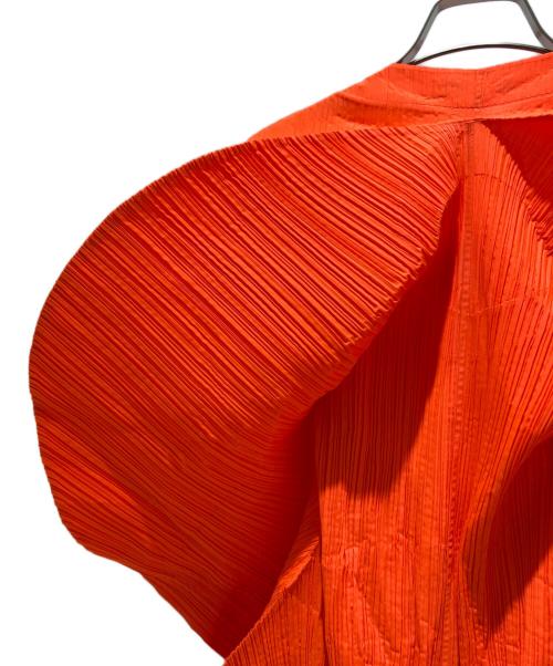 ISSEY MIYAKE（イッセイミヤケ）ISSEY MIYAKE (イッセイミヤケ) 変形プリーツワンピース オレンジ サイズ:Mの古着・服飾アイテム