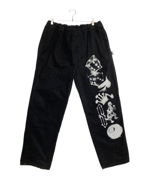 stussy（ステューシー）stussy (ステューシー) Airbrush Icon Beach Pant ブラック サイズ:XXLの古着・服飾アイテム