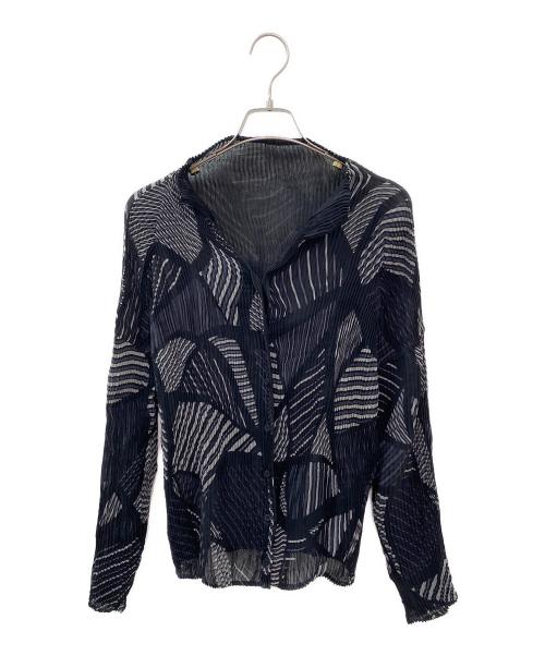 ISSEY MIYAKE（イッセイミヤケ）ISSEY MIYAKE (イッセイミヤケ) 長袖プリーツシャツ ブラック サイズ:2の古着・服飾アイテム