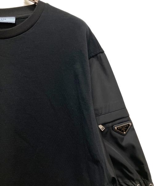 PRADA（プラダ）PRADA (プラダ) ナイロンスリーブTシャツ ブラック サイズ:Sの古着・服飾アイテム