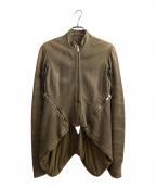 RICK OWENSリックオウエンス）の古着「レザージャケット」｜ベージュ