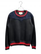 GUCCIグッチ）の古着「ウェブストライプスウェット」｜ブラック