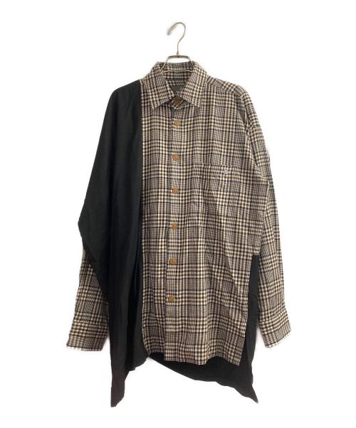 Vivienne Westwood man（ヴィヴィアン ウェストウッド マン）Vivienne Westwood man (ヴィヴィアン ウェストウッド マン) 切替シャツ グレー サイズ:記載なしの古着・服飾アイテム