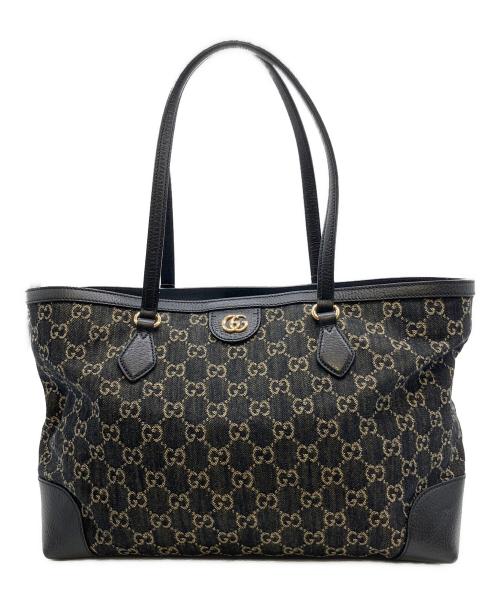 GUCCI（グッチ）GUCCI (グッチ) グッチ GGキャンバス ミディアムトート トートバッグ /デニムトートバッグ インディゴ サイズ:ミディアムの古着・服飾アイテム