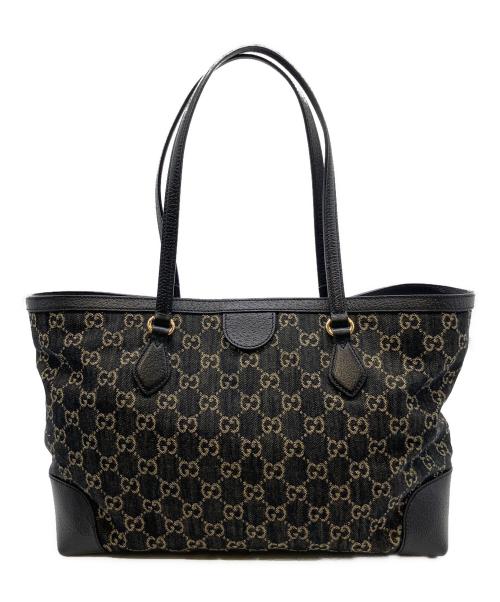 GUCCI（グッチ）GUCCI (グッチ) グッチ GGキャンバス ミディアムトート トートバッグ /デニムトートバッグ インディゴ サイズ:ミディアムの古着・服飾アイテム