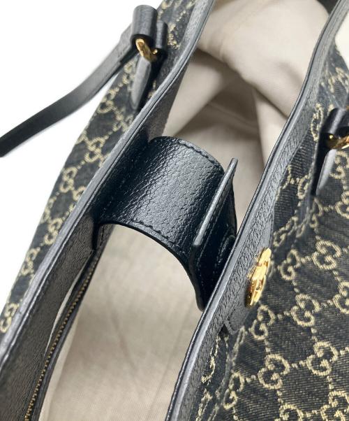 GUCCI（グッチ）GUCCI (グッチ) グッチ GGキャンバス ミディアムトート トートバッグ /デニムトートバッグ インディゴ サイズ:ミディアムの古着・服飾アイテム