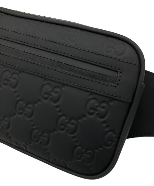 GUCCI（グッチ）GUCCI (グッチ) 771422 ラバーエフェクトベルトバッグ/ウエストバッグ ブラックの古着・服飾アイテム