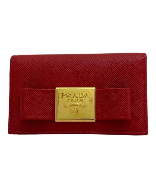 PRADA（プラダ）PRADA (プラダ) カードケース レッドの古着・服飾アイテム