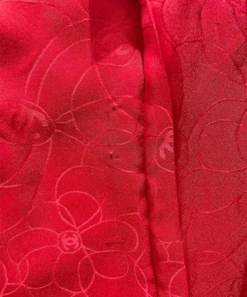 CHANEL（シャネル）CHANEL (シャネル) ココマークボタンツイードジャケット レッド サイズ:38の古着・服飾アイテム