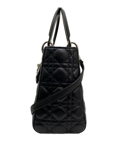 Christian Dior（クリスチャン ディオール）Christian Dior (クリスチャン ディオール) レディディオール カナージュ2wayバッグ ブラック サイズ:ミディアムの古着・服飾アイテム