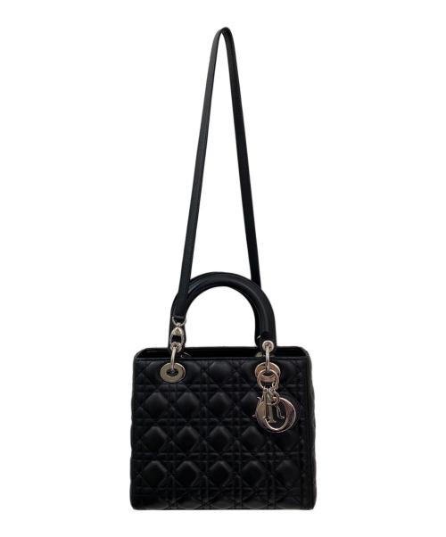 Christian Dior（クリスチャン ディオール）Christian Dior (クリスチャン ディオール) レディディオール カナージュ2wayバッグ ブラック サイズ:ミディアムの古着・服飾アイテム