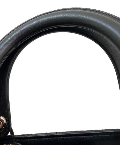 Christian Dior（クリスチャン ディオール）Christian Dior (クリスチャン ディオール) レディディオール カナージュ2wayバッグ ブラック サイズ:ミディアムの古着・服飾アイテム