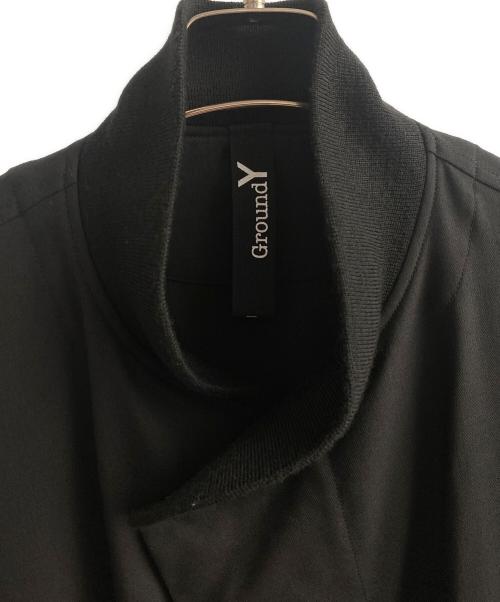 GROUND Y（グラウンドワイ）GROUND Y (グラウンドワイ) gaberdine FRONT TUCK BLOUSONギャバジンフロントタックブルゾン ブラック サイズ:3の古着・服飾アイテム