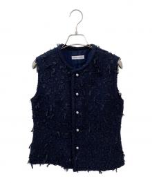 MADISON BLUE（マディソンブルー）の古着「ツイードリボンベスト」｜ブラック