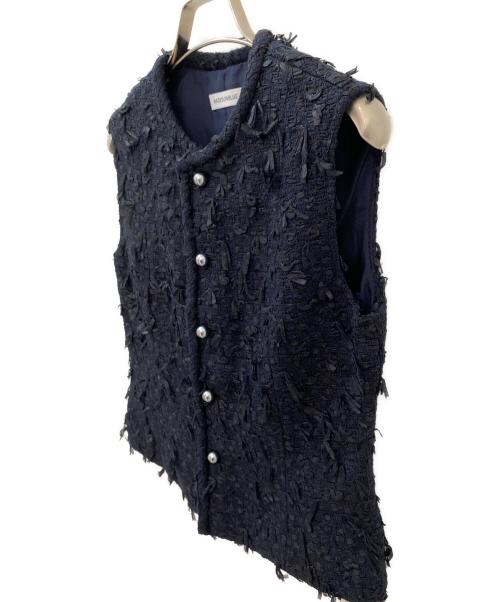 MADISON BLUE（マディソンブルー）MADISON BLUE (マディソンブルー) ツイードリボンベスト ブラック サイズ:XSの古着・服飾アイテム