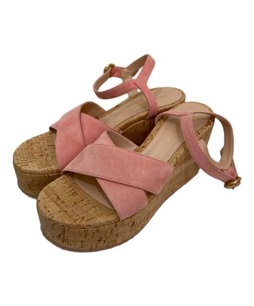 Gianvito Rossi（ジャンヴィト ロッシ）Gianvito Rossi (ジャンヴィト ロッシ) プラットフォームサンダル ピンク サイズ:37の古着・服飾アイテム