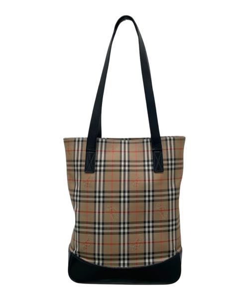 BURBERRY（バーバリー）BURBERRY (バーバリー) ノバチェックトートバッグ ブラック×ベージュの古着・服飾アイテム