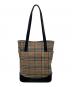 BURBERRY (バーバリー) ノバチェックトートバッグ ブラック×ベージュ：55000円