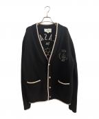 CASABLANCAカサブランカ）の古着「刺繍カーディガン」｜ブラック