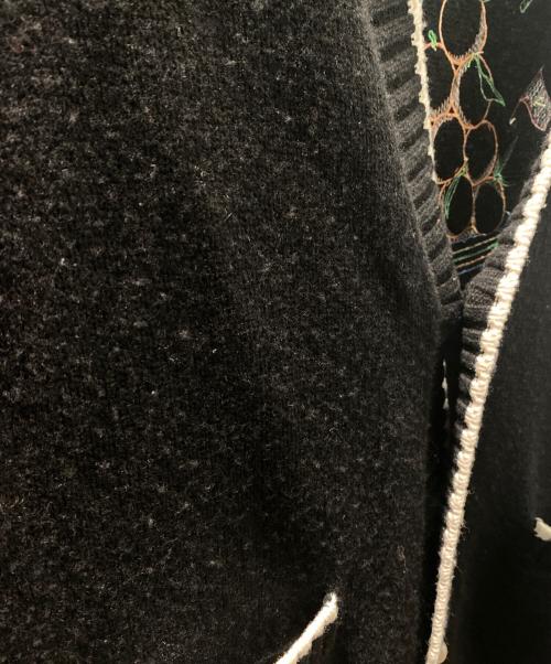 CASABLANCA（カサブランカ）CASABLANCA (カサブランカ) 刺繍カーディガン ブラック サイズ:Lの古着・服飾アイテム