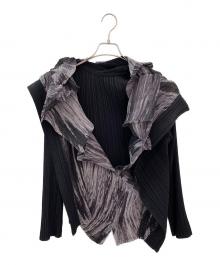 ISSEY MIYAKE（イッセイミヤケ）の古着「ドッキングシャツジャケット」｜ブラック