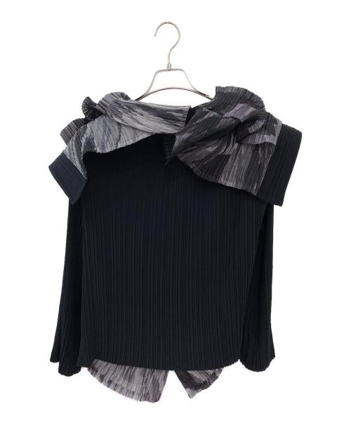 ISSEY MIYAKE（イッセイミヤケ）ISSEY MIYAKE (イッセイミヤケ) ドッキングシャツジャケット ブラック サイズ:3の古着・服飾アイテム