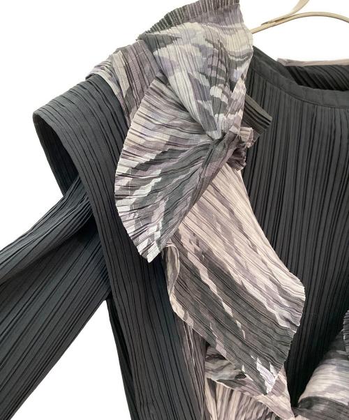 ISSEY MIYAKE（イッセイミヤケ）ISSEY MIYAKE (イッセイミヤケ) ドッキングシャツジャケット ブラック サイズ:3の古着・服飾アイテム