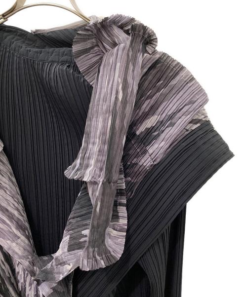 ISSEY MIYAKE（イッセイミヤケ）ISSEY MIYAKE (イッセイミヤケ) ドッキングシャツジャケット ブラック サイズ:3の古着・服飾アイテム