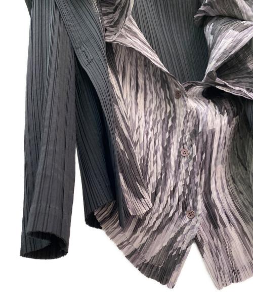 ISSEY MIYAKE（イッセイミヤケ）ISSEY MIYAKE (イッセイミヤケ) ドッキングシャツジャケット ブラック サイズ:3の古着・服飾アイテム