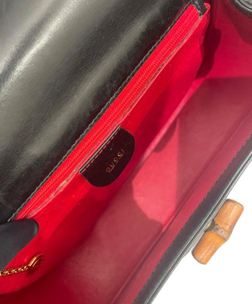 GUCCI（グッチ）GUCCI (グッチ) バンブー ターンロックレザーショルダーバッグ  ブラックの古着・服飾アイテム