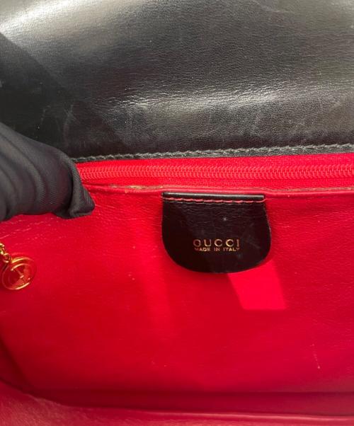 GUCCI（グッチ）GUCCI (グッチ) バンブー ターンロックレザーショルダーバッグ  ブラックの古着・服飾アイテム