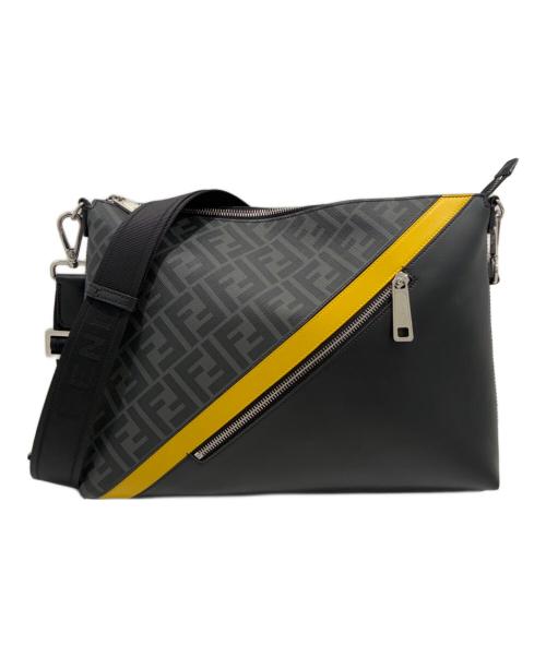FENDI（フェンディ）FENDI (フェンディ) フェンディ ダイアゴナル メッセンジャーバッグ/FENDI Diagonal Messenger Bag ブラックの古着・服飾アイテム