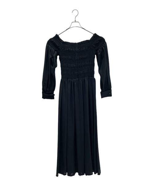 MaxMara（マックスマーラ）MaxMara (マックスマーラ) スモックパネル マキシドレス ブラック サイズ:44の古着・服飾アイテム