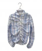 MARNIマルニ）の古着「ギャザーブラウス」｜ブルー