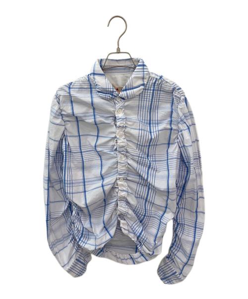 MARNI（マルニ）MARNI (マルニ) ギャザーブラウス ブルー サイズ:40の古着・服飾アイテム