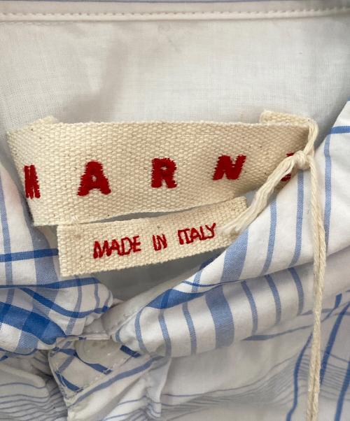 MARNI（マルニ）MARNI (マルニ) ギャザーブラウス ブルー サイズ:40の古着・服飾アイテム