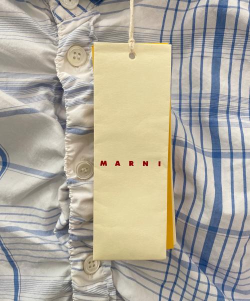 MARNI（マルニ）MARNI (マルニ) ギャザーブラウス ブルー サイズ:40の古着・服飾アイテム