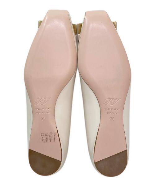 Roger Vivier（ロジェ ヴィヴィエ）Roger Vivier (ロジェ ヴィヴィエ) トランペットバレリーナ フラットシューズ ベージュ サイズ:36の古着・服飾アイテム