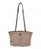 ）の古着「Crochet Small Shopping Bag」｜ベージュ×ブラック