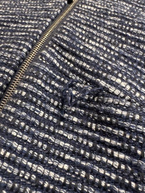 CHANEL（シャネル）CHANEL (シャネル)  P56 ボーダー CCマークボタンロング丈ジャケット ネイビー サイズ:34の古着・服飾アイテム