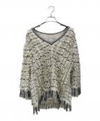 CHANELシャネル）の古着「フリンジVネックカットソー」｜ホワイト