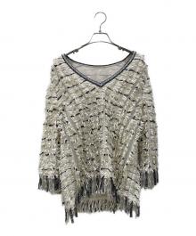 CHANEL（シャネル）の古着「フリンジVネックカットソー」｜ホワイト