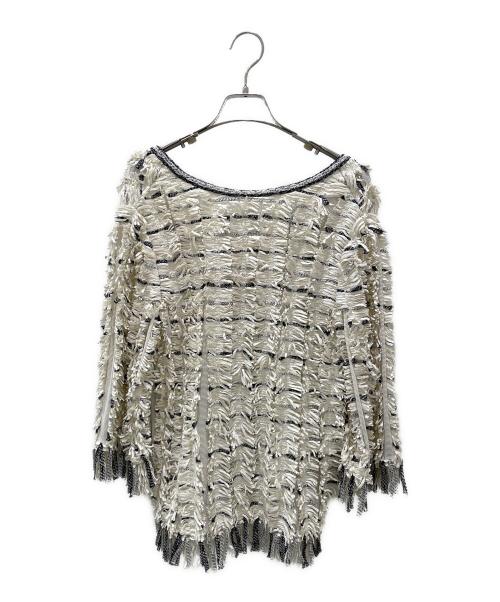 CHANEL（シャネル）CHANEL (シャネル) フリンジVネックカットソー ホワイト サイズ:36の古着・服飾アイテム