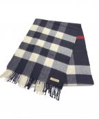 BURBERRYバーバリー）の古着「カシミヤチェックマフラー」｜ブラック