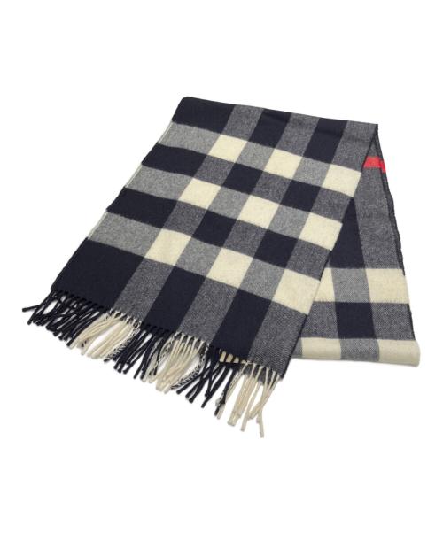 BURBERRY（バーバリー）BURBERRY (バーバリー) カシミヤチェックマフラー ブラック サイズ:200cm×36cmの古着・服飾アイテム